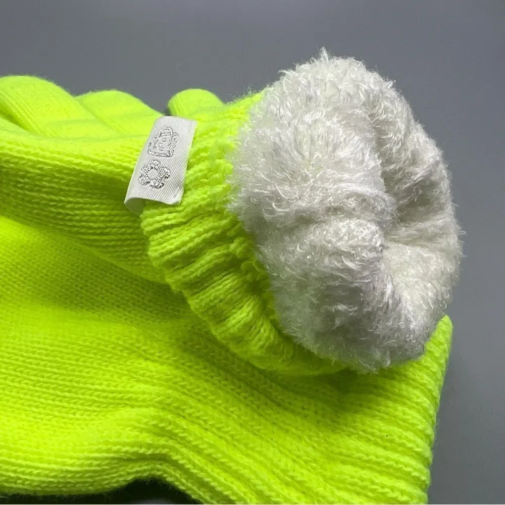 Women’s Neon Green Knit Gloves
